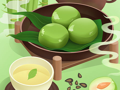 国风美食插画