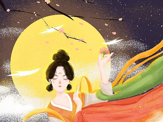 中秋送月（個(gè)人主頁-ZNTE1MDEzMDQ=） - 商業(yè)插畫 - 站酷設(shè)計(jì)師San杯酒原創(chuàng)素材 - 站酷ZCOOL