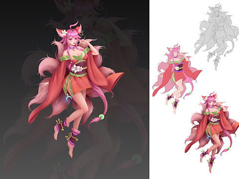 九尾狐女（个人主页-ZNDg3MDcxMjA=） - 创作习作 - 站酷设计师二虎三壮它爹原创素材 - 站酷ZCOOL