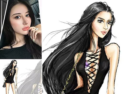 "Ge Qiu" custom portrait by Maggie Ai 时尚插画