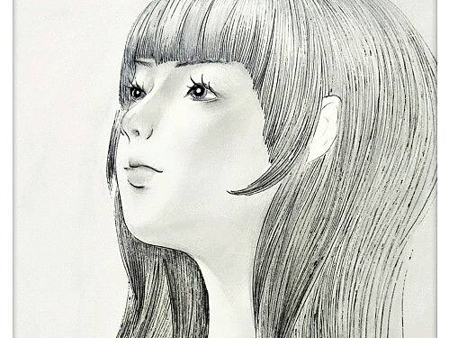 黑白线描人物插画