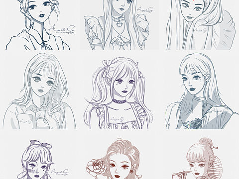 总结｜少女头像完结（个人主页-ZNTA1NzExOTY=） - 创作习作 - 站酷设计师EDANNA原创素材 - 站酷ZCOOL