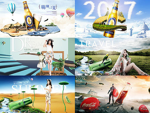 女装丝巾合成海报合集！