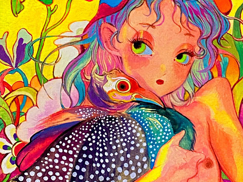 珍珠鸟少女