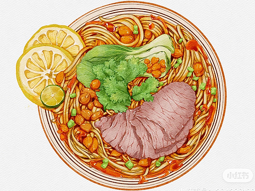 Procreate美食插画手绘面条