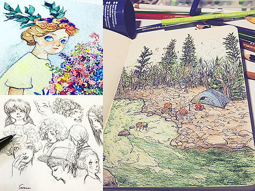 日常手绘本整理（个人主页-ZMTUyMjQwNDA=） - 创作习作 - 站酷设计师小花栗子原创素材 - 站酷ZCOOL