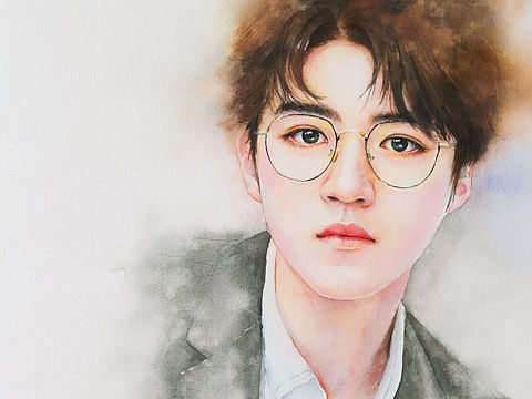 千景绘的水彩人物