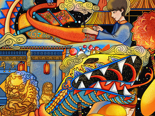 城市非遗插画