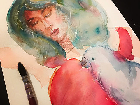 水彩肖像
