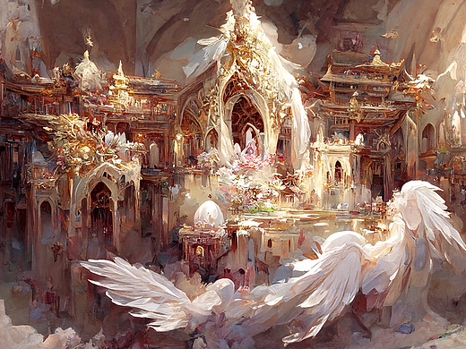 AI绘画，天使与殿堂