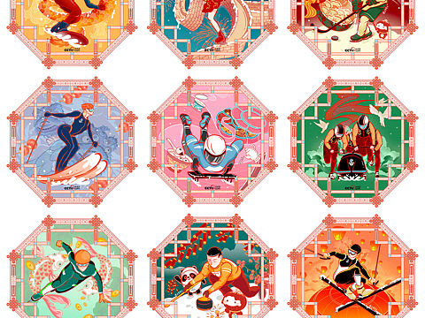 央视网x北京冬奥会《冰雪中国年》系列插画