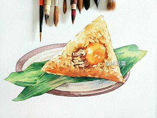 【端午】水彩粽子插画