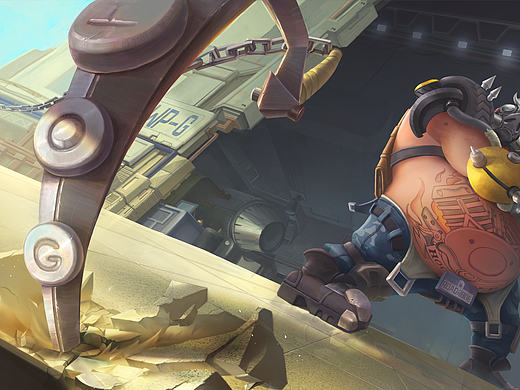 守望先锋同人宣传 路霸步骤图 求约稿~ 霸气系列~猪猪猪~~~（个人主页-ZMjE5NTk0MTY=） - 游戏原画 - 站酷设计师丶摩尛卡原创素材 - 站酷ZCOOL