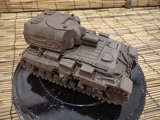 英国征服者GC自行火炮泥塑烧制成功