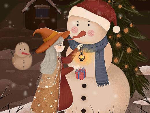 圣誕節(jié)插畫海報（個人主頁-ZNDU5NDcyMzI=） - 創(chuàng)作習(xí)作 - 站酷設(shè)計師肉肉不長肉原創(chuàng)素材 - 站酷ZCOOL