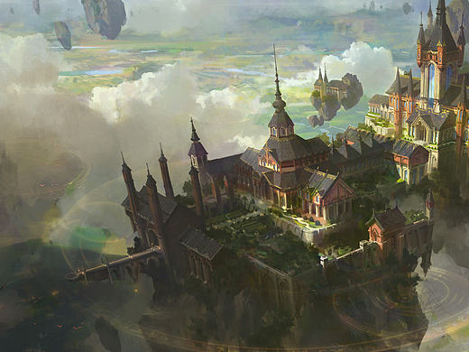 杜震— 《天域》CG场景作品加步骤