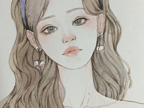 水彩女生頭像練習（個人主頁-ZMzE3ODIwNDg=） - 創(chuàng)作習作 - 站酷設(shè)計師妖妖璃原創(chuàng)素材 - 站酷ZCOOL