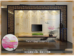 瓷砖背景墙详情页面设计，中国风详情页设计