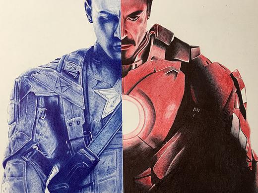 圆珠笔画---美国队长3