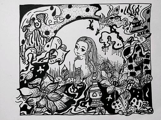 黑白线条画