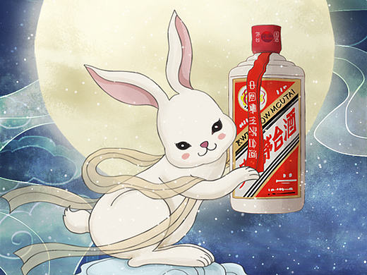 贵州茅台酒 中秋推广H5 插画设计