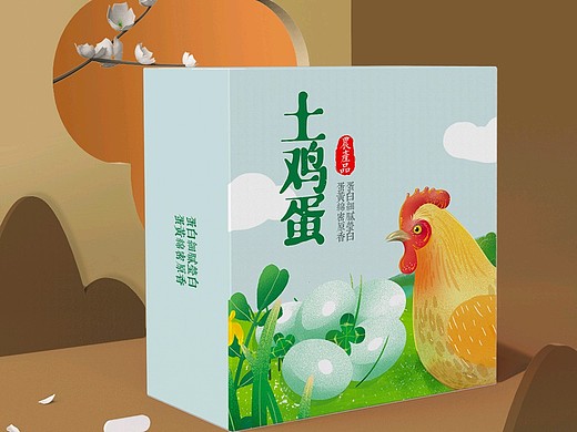 土鸡蛋插画包装设计