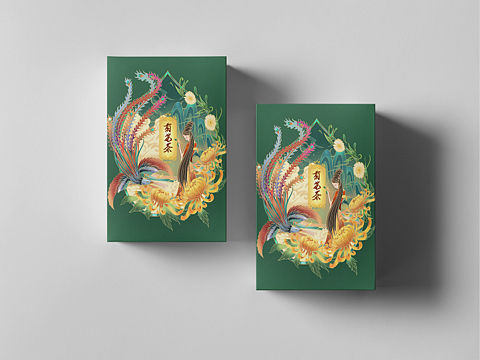 茶品包装国潮插画设计