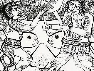 #米乐原创插画#我笔尖的画，都是一幕幕皮影戏。