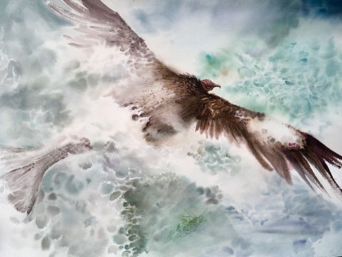 逍遙游之化而為鵬（個人主頁-ZMjkyMDA4NDA=） - 繪畫 - 站酷設計師水彩學院蘇野原創(chuàng)素材 - 站酷ZCOOL