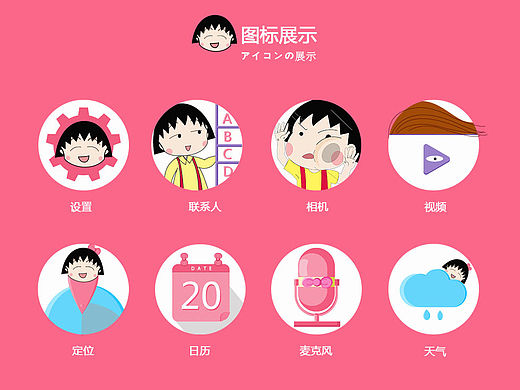 櫻桃小丸子ICON圖標(biāo)（個(gè)人主頁-ZMTQ4MTA1NzY=） - 圖標(biāo) - 站酷設(shè)計(jì)師蝦仁的蝦原創(chuàng)素材 - 站酷ZCOOL