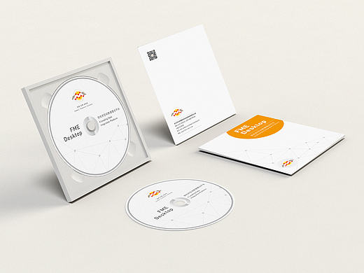 橙色画册及光盘包装