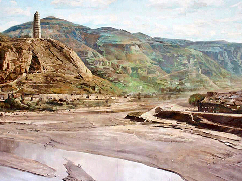 油画作品《圣地延安》