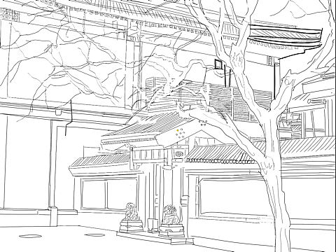 北京动物园的一个小建筑