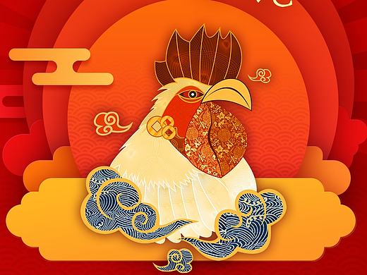 鸡年海报春节海报