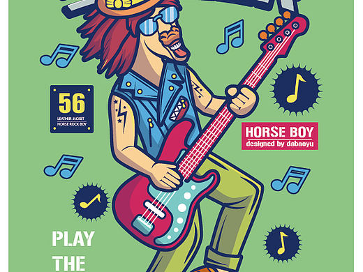 丑丑的馬兒彈吉他（個(gè)人主頁-ZNTI1MDk1MjQ=） - 新銳潮流插畫 - 站酷設(shè)計(jì)師大雨大暴雨原創(chuàng)素材 - 站酷ZCOOL