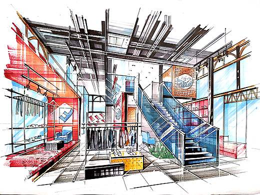 大作業(yè)-回力旗艦店設(shè)計(jì)（個(gè)人主頁-ZNDE3OTYyMjA=） - 展陳設(shè)計(jì) - 站酷設(shè)計(jì)師喲吼猴子原創(chuàng)素材 - 站酷ZCOOL