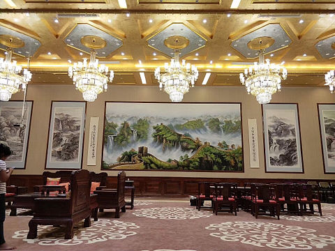 大堂大型壁畫,彩繪國畫