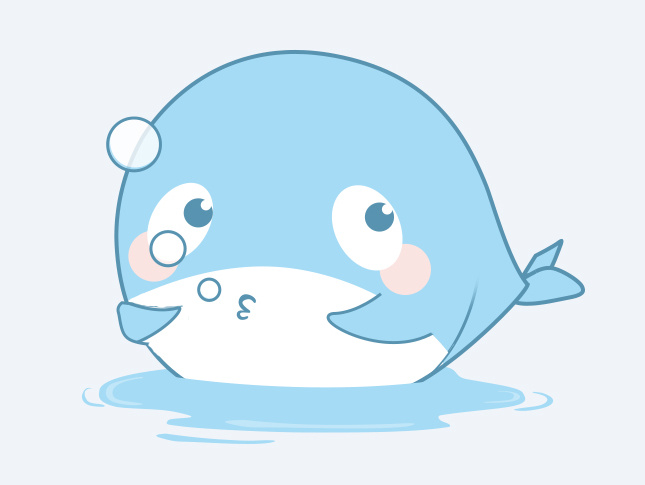 小鲸喜  表情包插画
