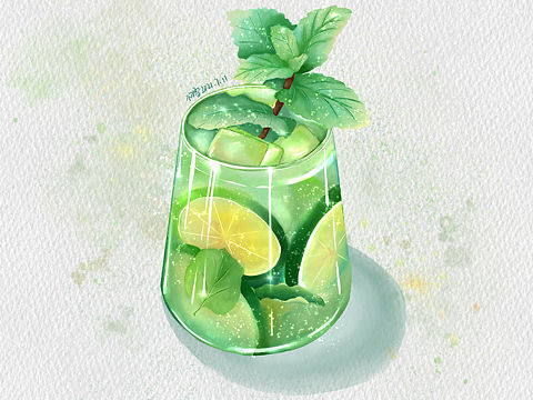 夏日炎炎，给自己画两杯冷饮降降温……（个人主页-ZNjEwNTQwNTY=） - 创作习作 - 站酷设计师初雪天明原创素材 - 站酷ZCOOL