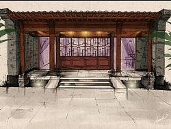 非专业环艺_酒店设计手绘效果图