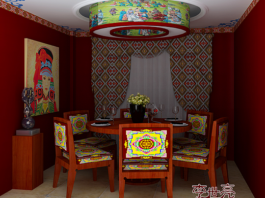 蒙古风格效果图设计