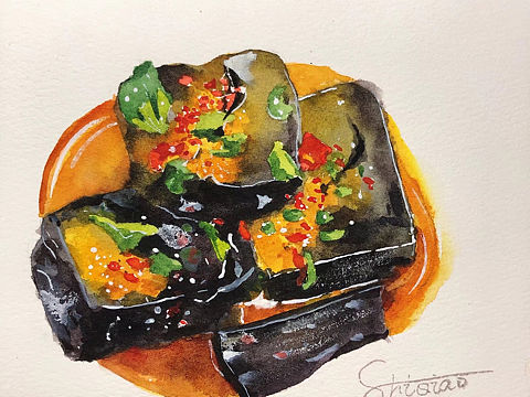 水彩手绘臭豆腐（个人主页-ZNDAxNDg0MzY=） - 绘画 - 站酷设计师诗乔水彩原创素材 - 站酷ZCOOL