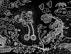 黑色线描桌面