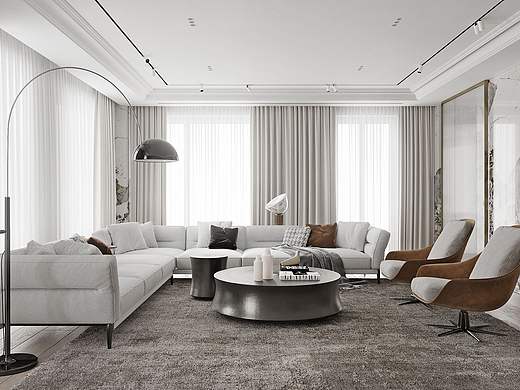 弱对比色的手法配色可以帮助主人缓解情绪减少精神压力