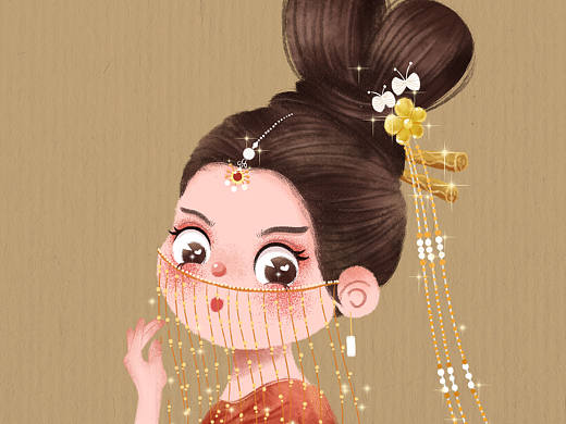 哈尼克孜手绘插画