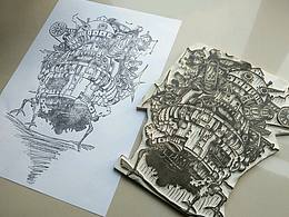 橡皮章子刻起來