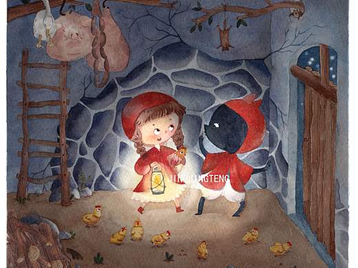 小红帽和小红狼等等……（个人主页-ZMzAxODkzOTI=） - 儿童插画 - 站酷设计师菁菁藤原创素材 - 站酷ZCOOL