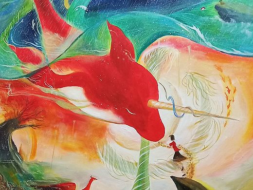 丙烯画《大鱼海棠》