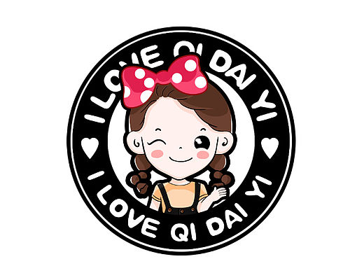 可爱女孩标志设计