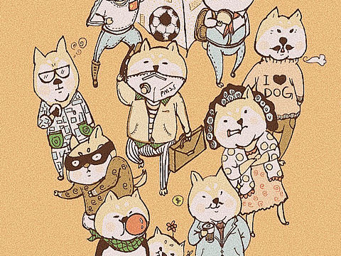 柴犬插画（个人主页-ZMTk5MDM5MDQ=） - 创作习作 - 站酷设计师海鸟酱原创素材 - 站酷ZCOOL